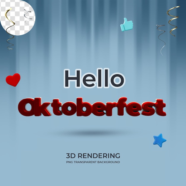 Oktoberfest poster template 3d rendering