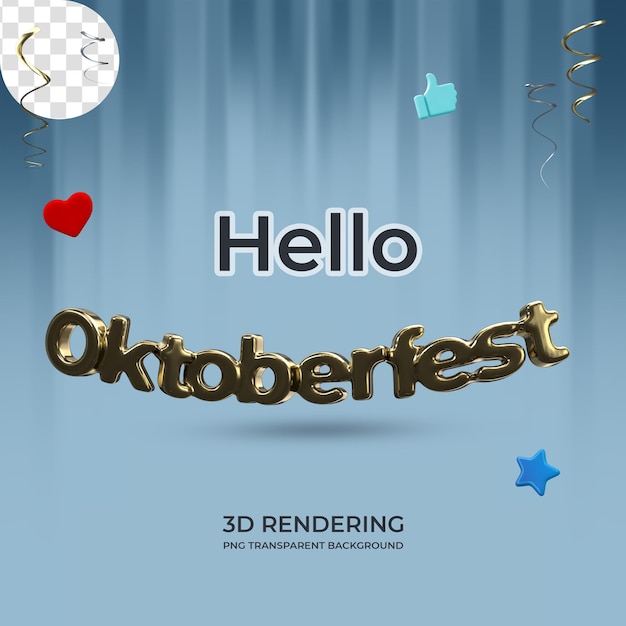 Oktoberfest poster template 3d rendering