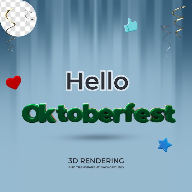 PSD oktoberfest poster template 3d rendering