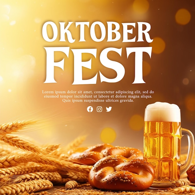 Modello di post sui social media dell'oktoberfest