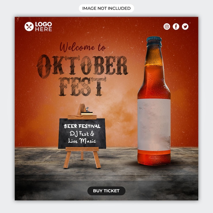 Oktoberfest social media promotion square banner template