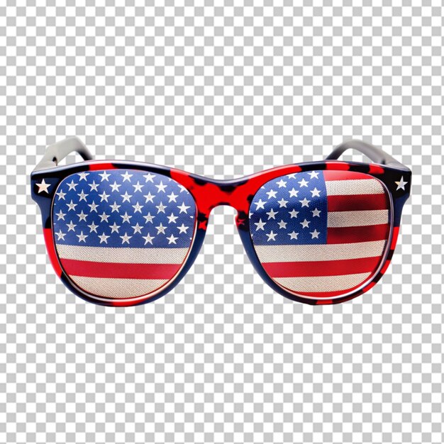 PSD okulary z amerykańską flagą na białym tle
