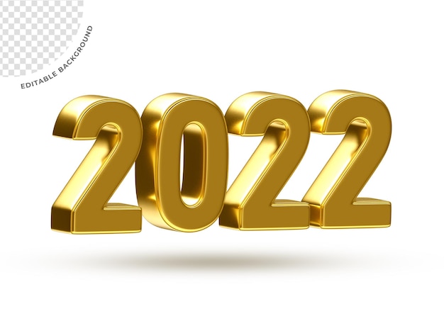 PSD old 2022 new year 3d render isolated on transparent background premium psd