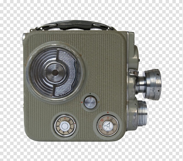 PSD old 8mm movie camera on transparent background