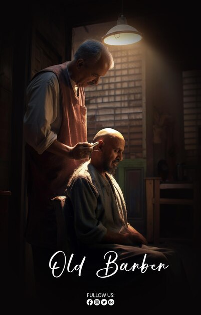 PSD old barber