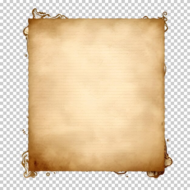 PSD old blank paper on transparent background