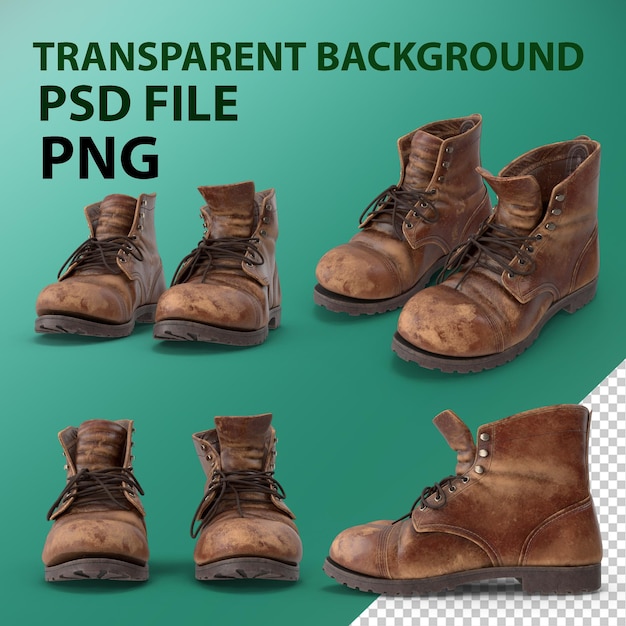 PSD old boots png