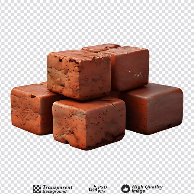 PSD old bricks isolated on transparent background