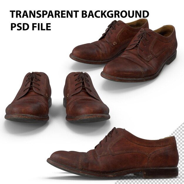 PSD old brown shoes png