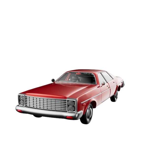 PSD old car 3d illustration