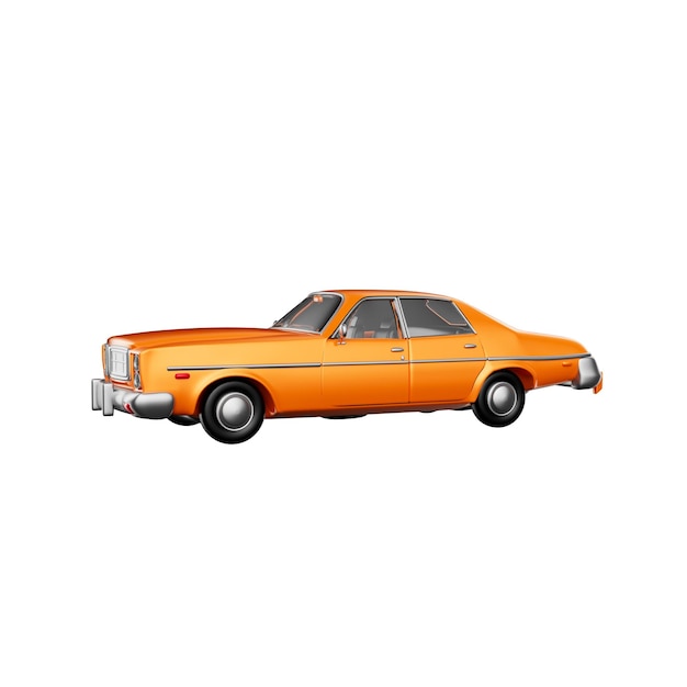 PSD old car 3d illustration