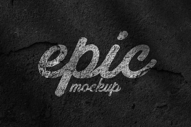 Old Concrete wall Logo Mockup