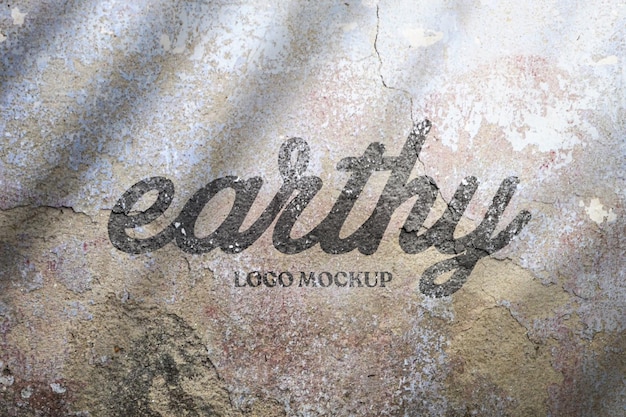 PSD old concrete wall logo mockup