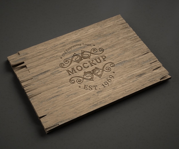 PSD old engraving  logo mockup