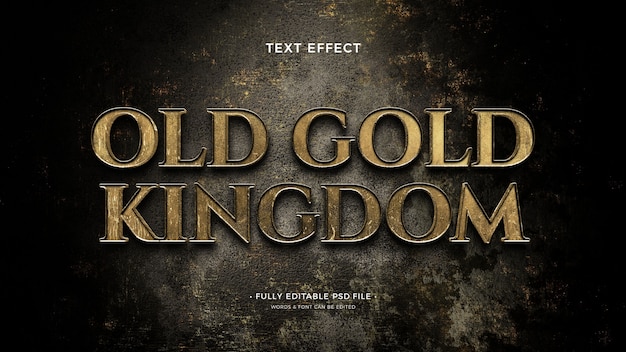 PSD old gold text effect