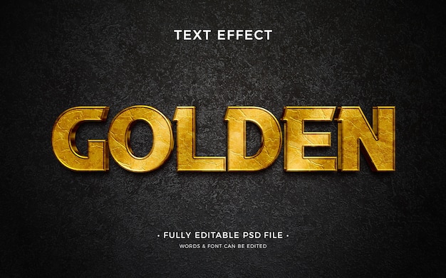 PSD old gold  text effect