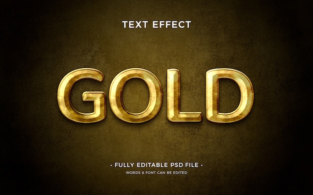 PSD old gold  text effect