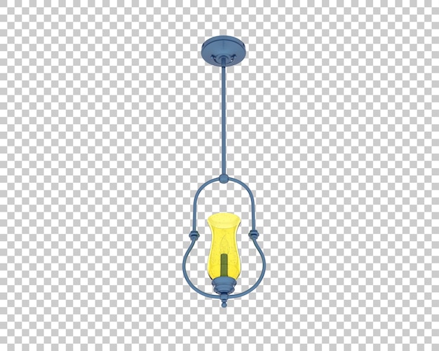 Old lamp isolated on transparent background 3d rendering illustration