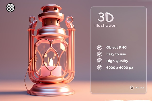 PSD old lantern simplify lamp soft smooth lighting only png premium psd