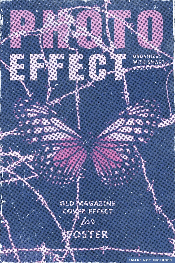 PSD old magazine cover photo effect for poster