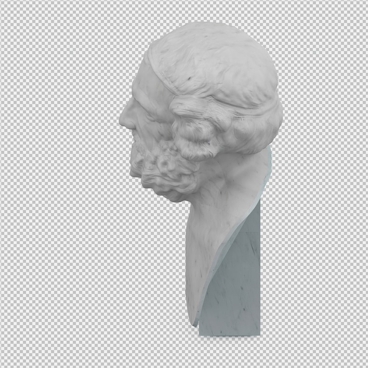 PSD old man statue 3d isolated render