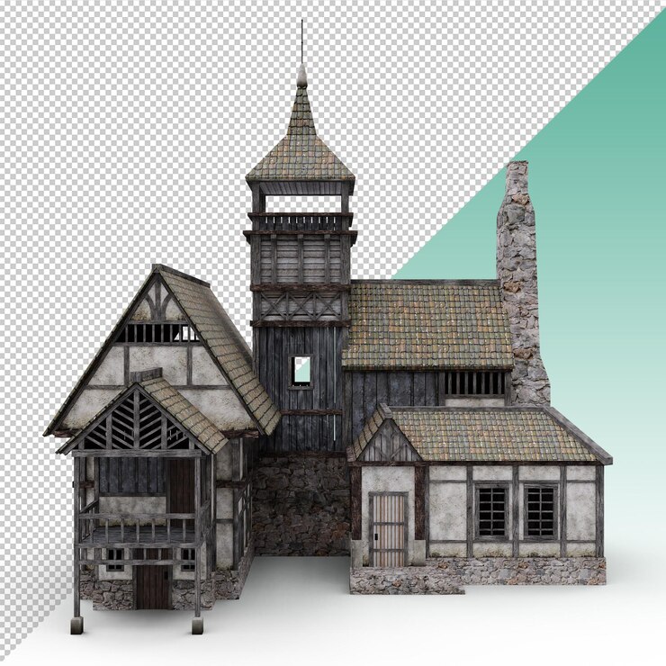 PSD old medieval house
