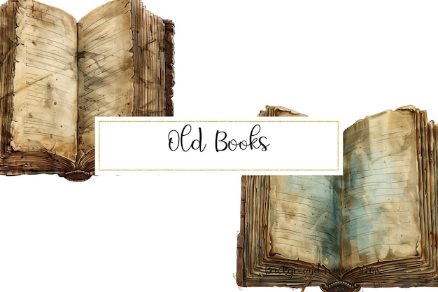 PSD old open book clipart