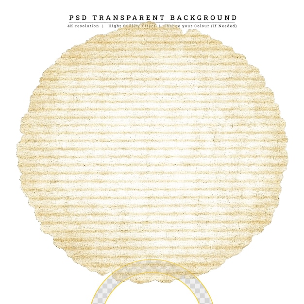 PSD old paper or corrugated paper circle uneven edges vintage isolated on white