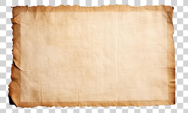 PSD old paper isolated on transparent background png psd