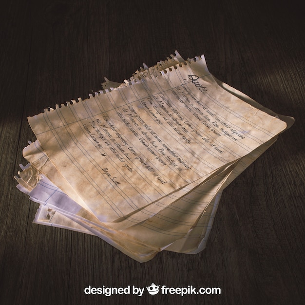 PSD old paper mockup with text