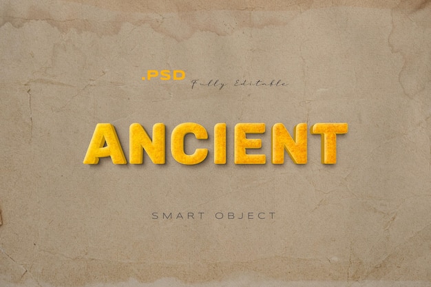 PSD old paper with the word ancient text effect