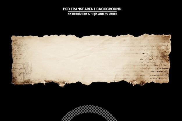 Old parchment paper texture background Horizontal banner vintage wallpaper Isolated on white