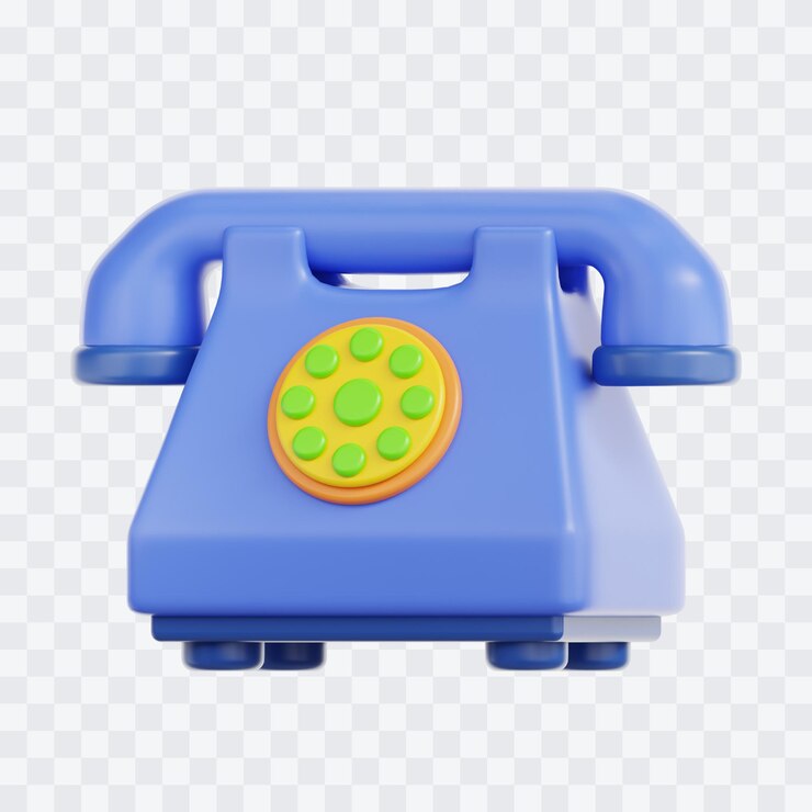 PSD old phone 3d illustration