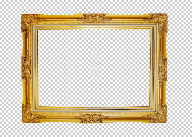 PSD old picture frame isolated transparency background