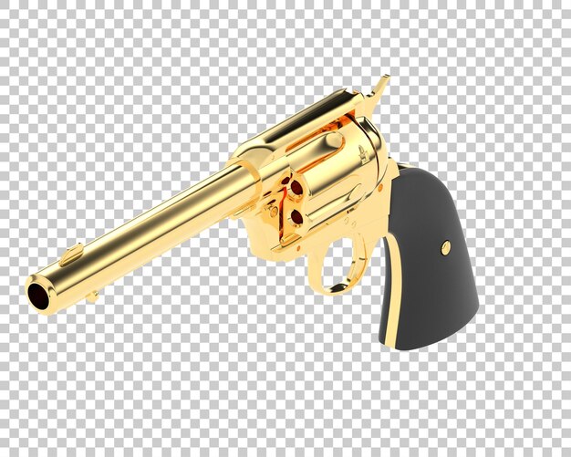 PSD old pistol isolated on transparent background 3d rendering illustration