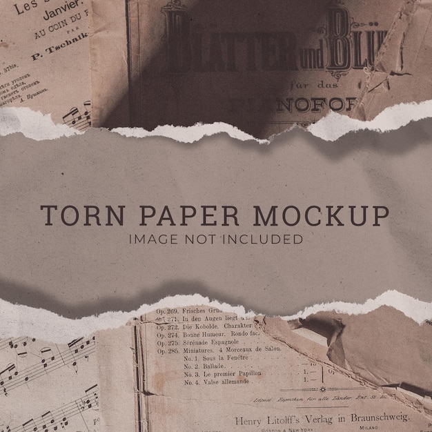 Old ripper newspaper with torn paper effect