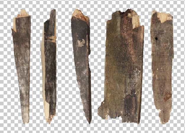 Old rotten wood plank cutout set