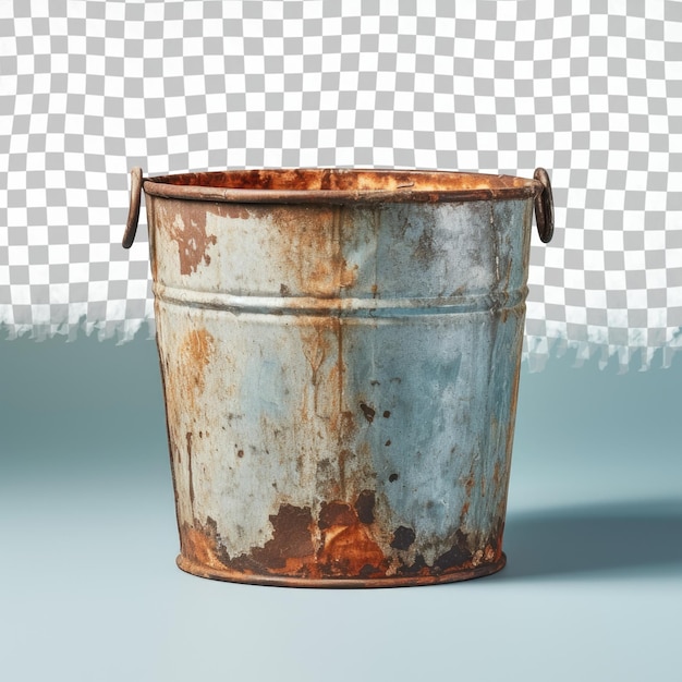 PSD an old rusty metal bucket with rust on it