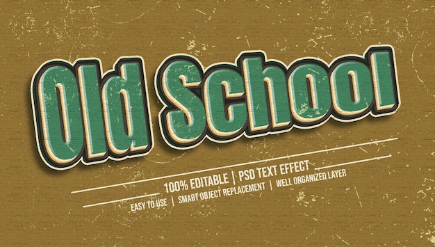 Old school text effect in classic retro style and editable