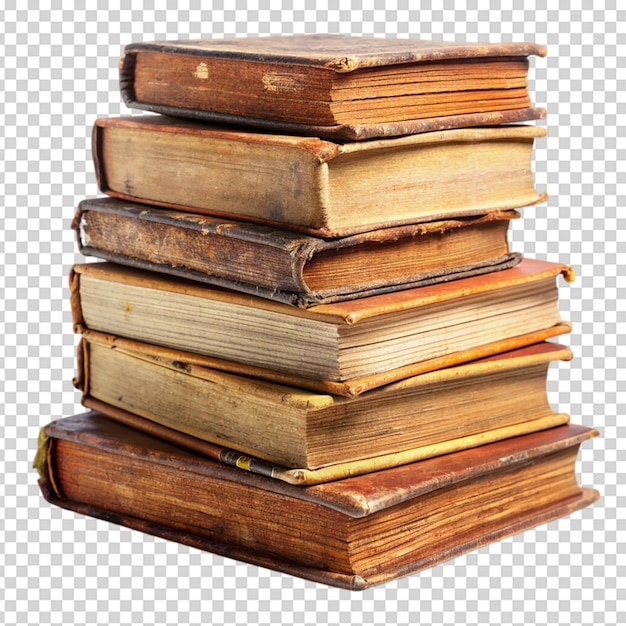 Старые книги, сложенные друг на друга, изолированные на белом фоне.