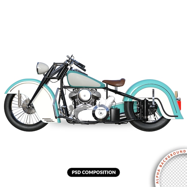 PSD old street bike 3d-rendering premium psd