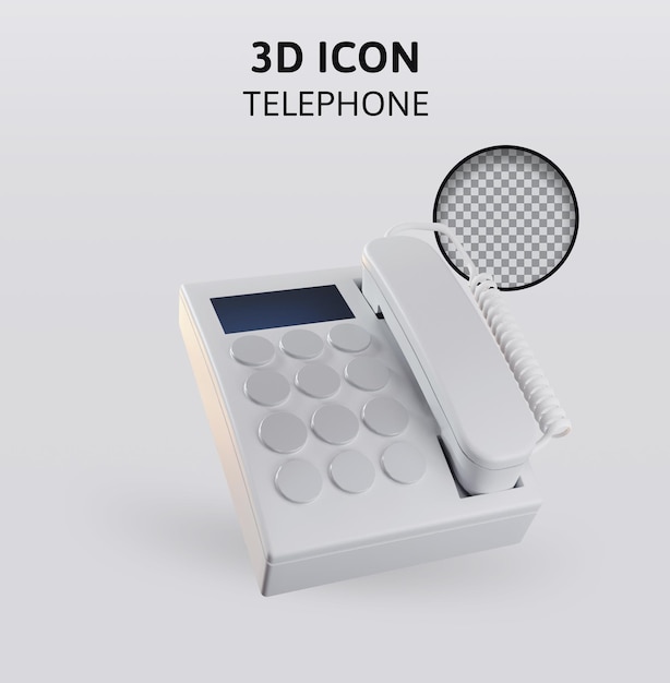 old telephone 3d rendering illustration