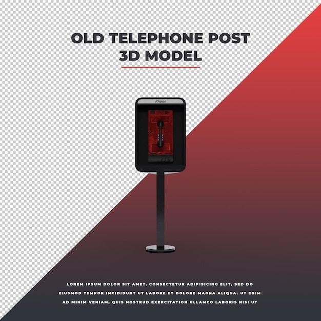 PSD old telephone post