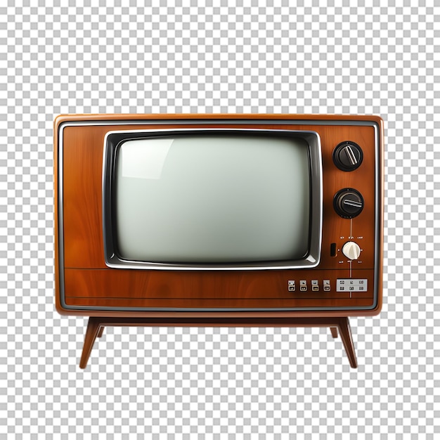 Old television isolated on transparent background