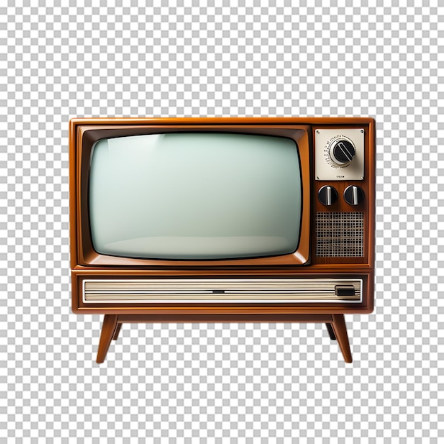 PSD old television isolated on transparent background