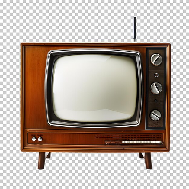 Old television isolated on transparent background