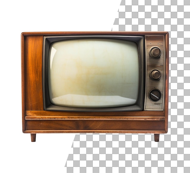 Old television object with transparent background