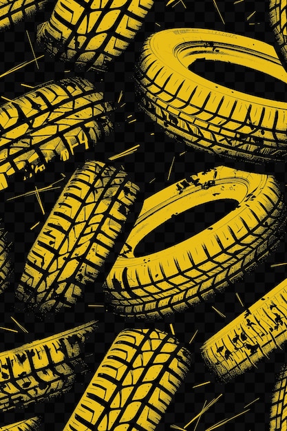 PSD old tires with worn out rubber textures and animal print sil texture effect fx collage background