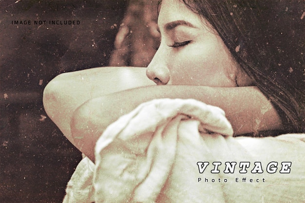 PSD old vintage gray photo effect template