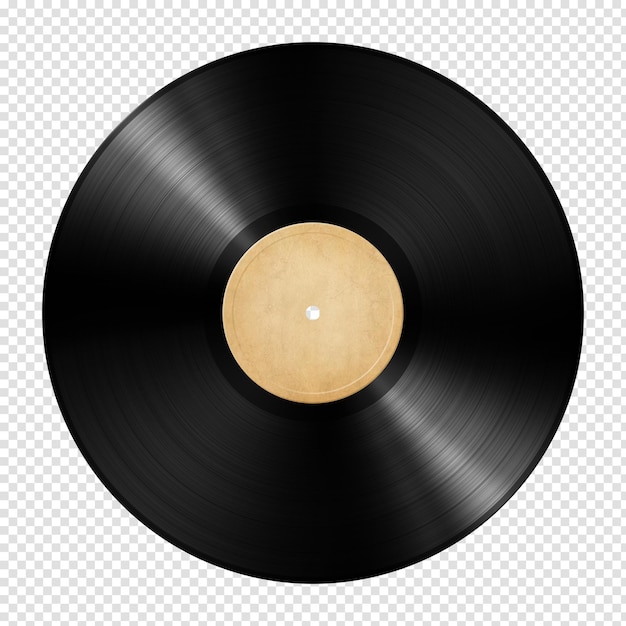 Old vintage vinyl record isolated on white background 3D illustration